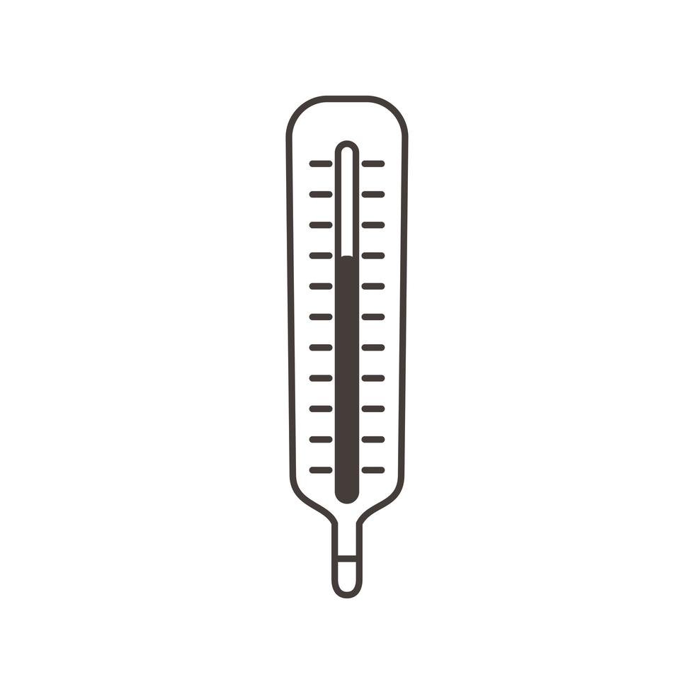 chemistry thermometer measuring science line style vector