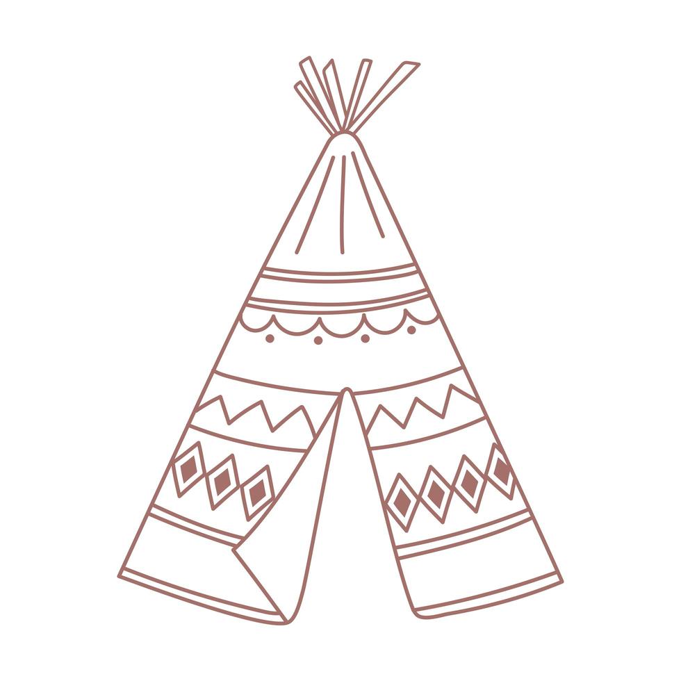 teepee ornamental boho and tribal hand drawn style vector