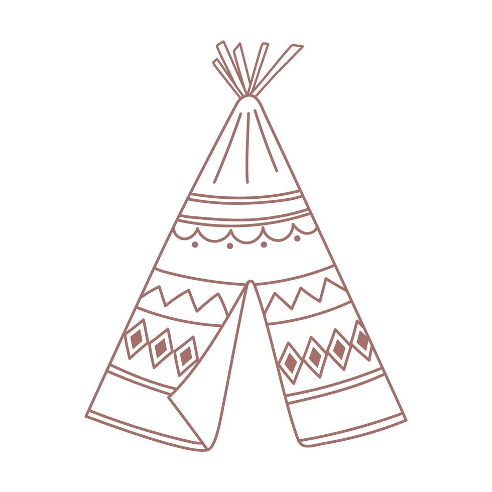 tipi ornamental boho y estilo tribal dibujado a mano vector