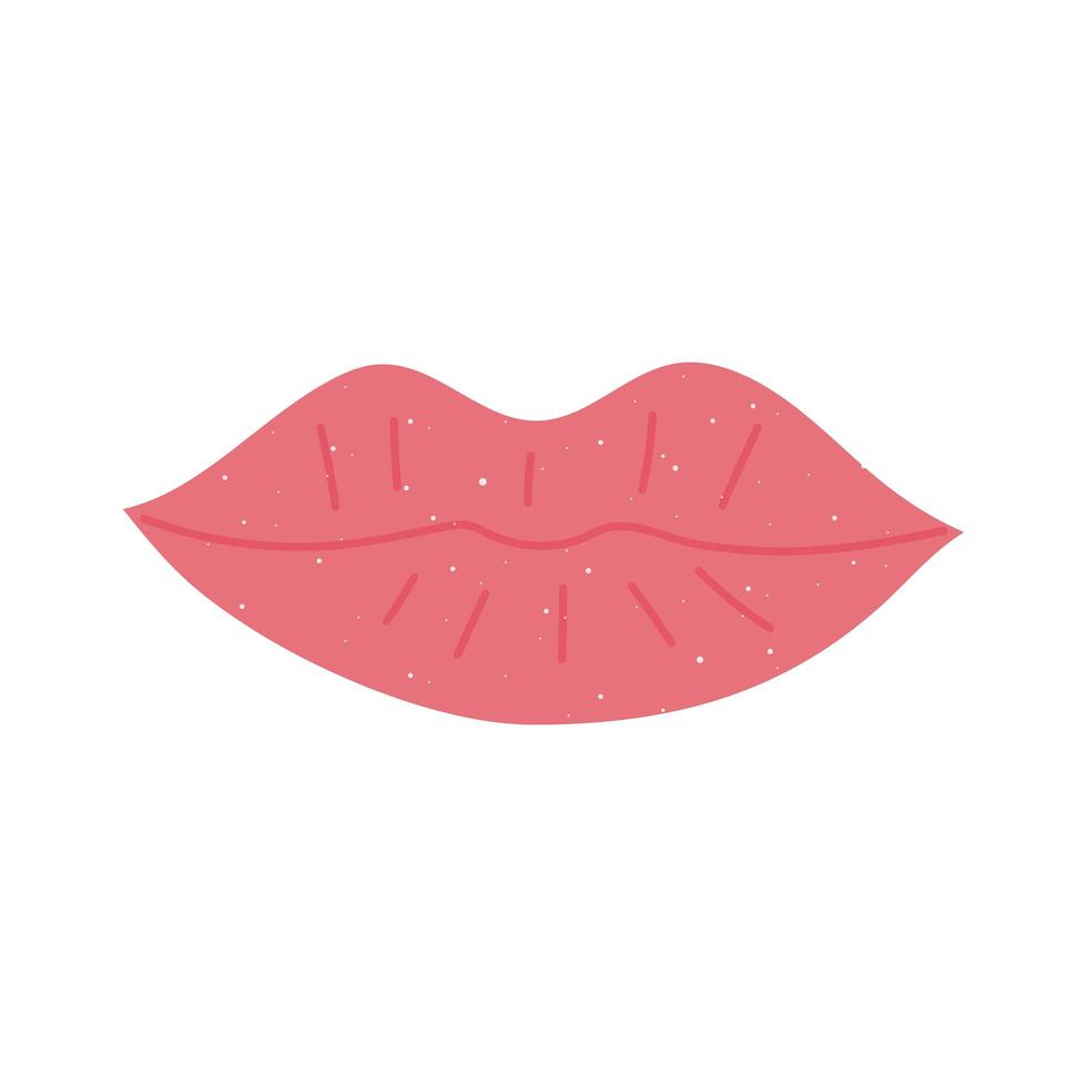 icono de moda de labios de boca femenina en estilo de dibujos animados vector