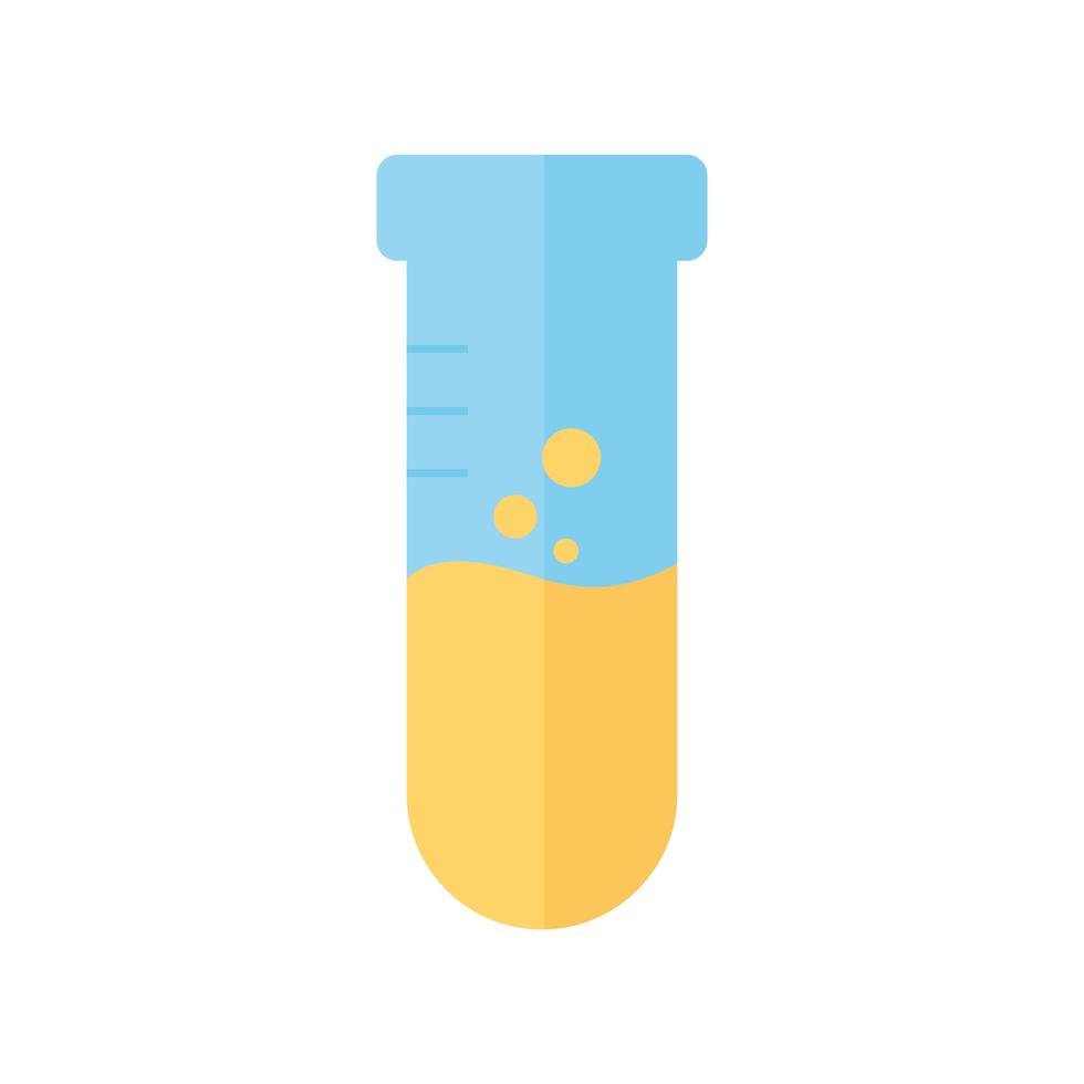 tubo de ensayo de laboratorio de química ciencia estilo plano vector