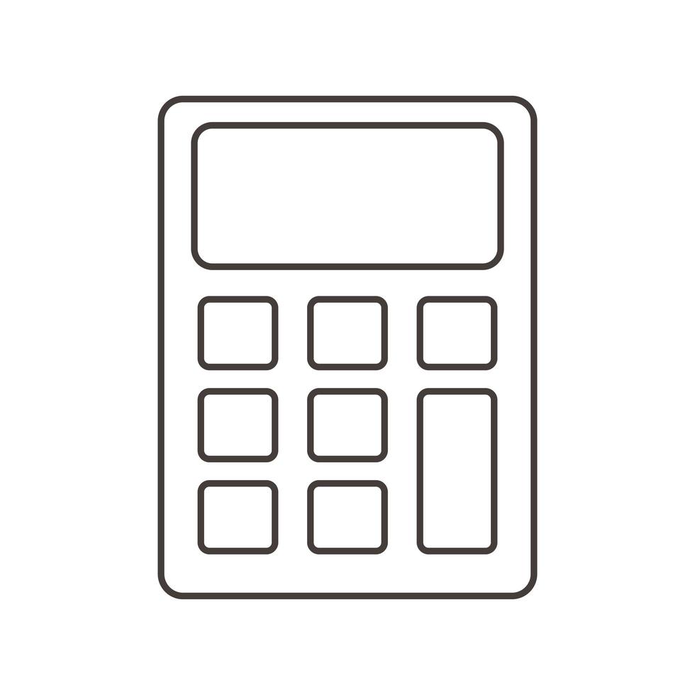calculator maths science cartoon line style vector