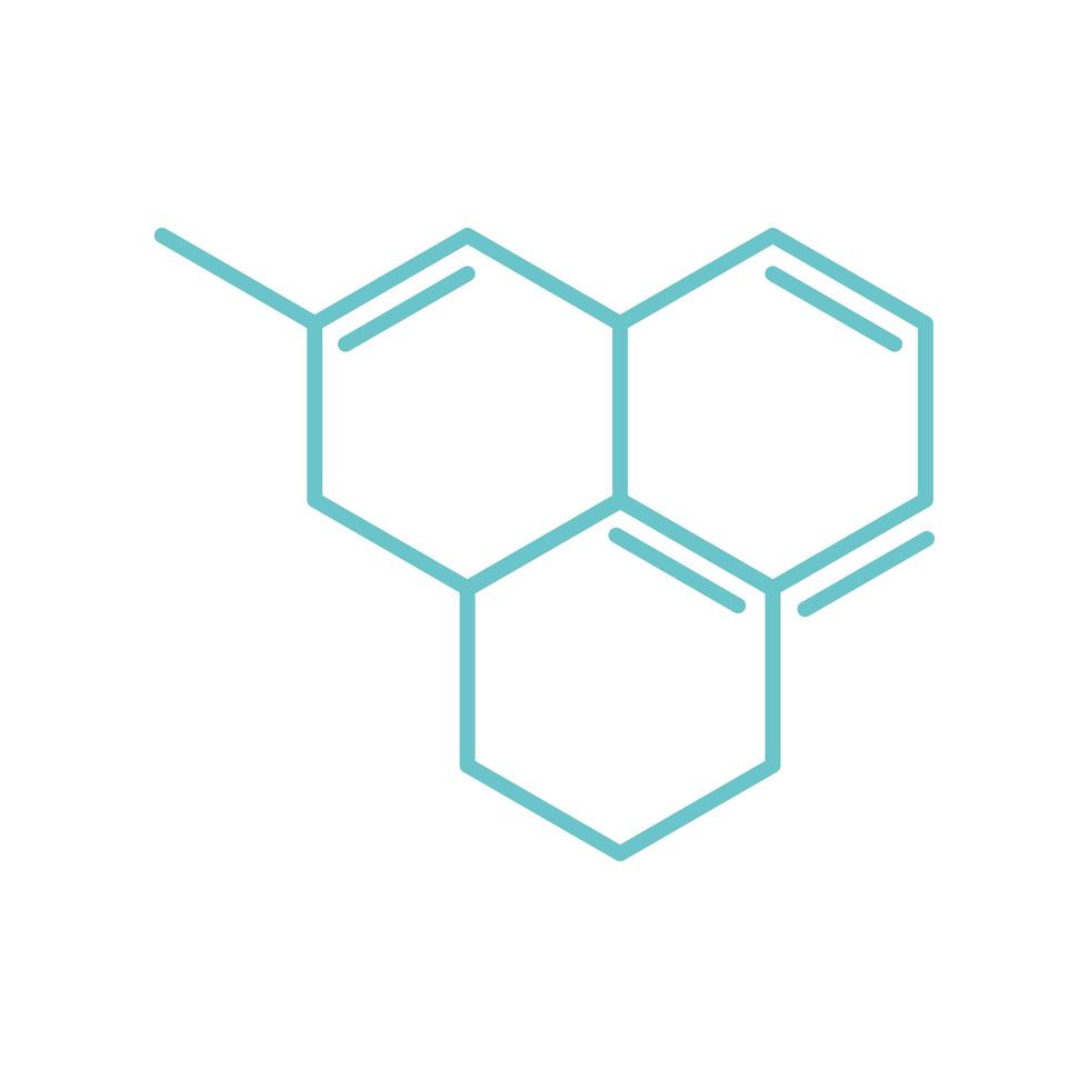 estructura química molécula ciencia estilo plano vector