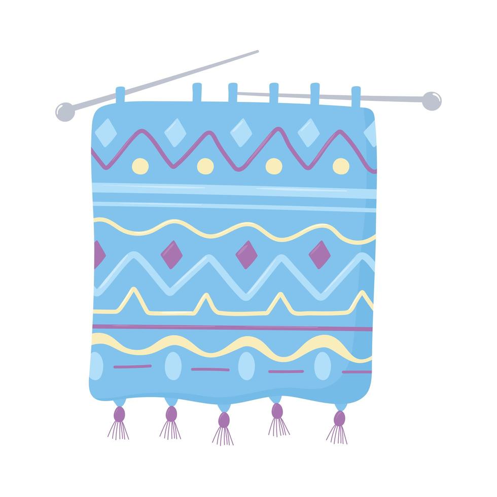 knitting with needles of yarn, handmade clothes vector