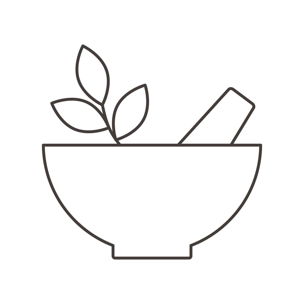 chemistry mortar laboratory science line style vector