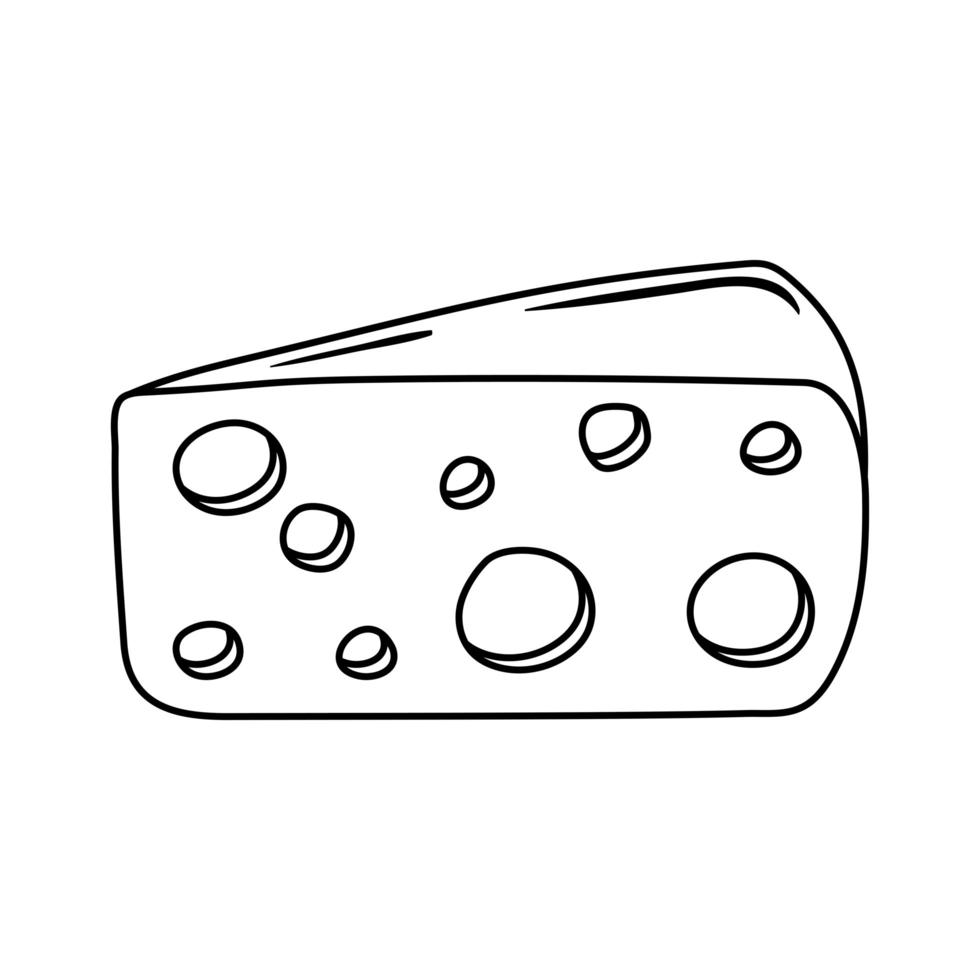 breakfast slice cheese appetizing delicious food, icon line style vector