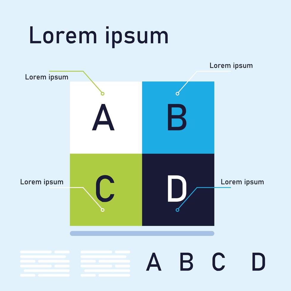 a b c d tree map chart infographic vector design