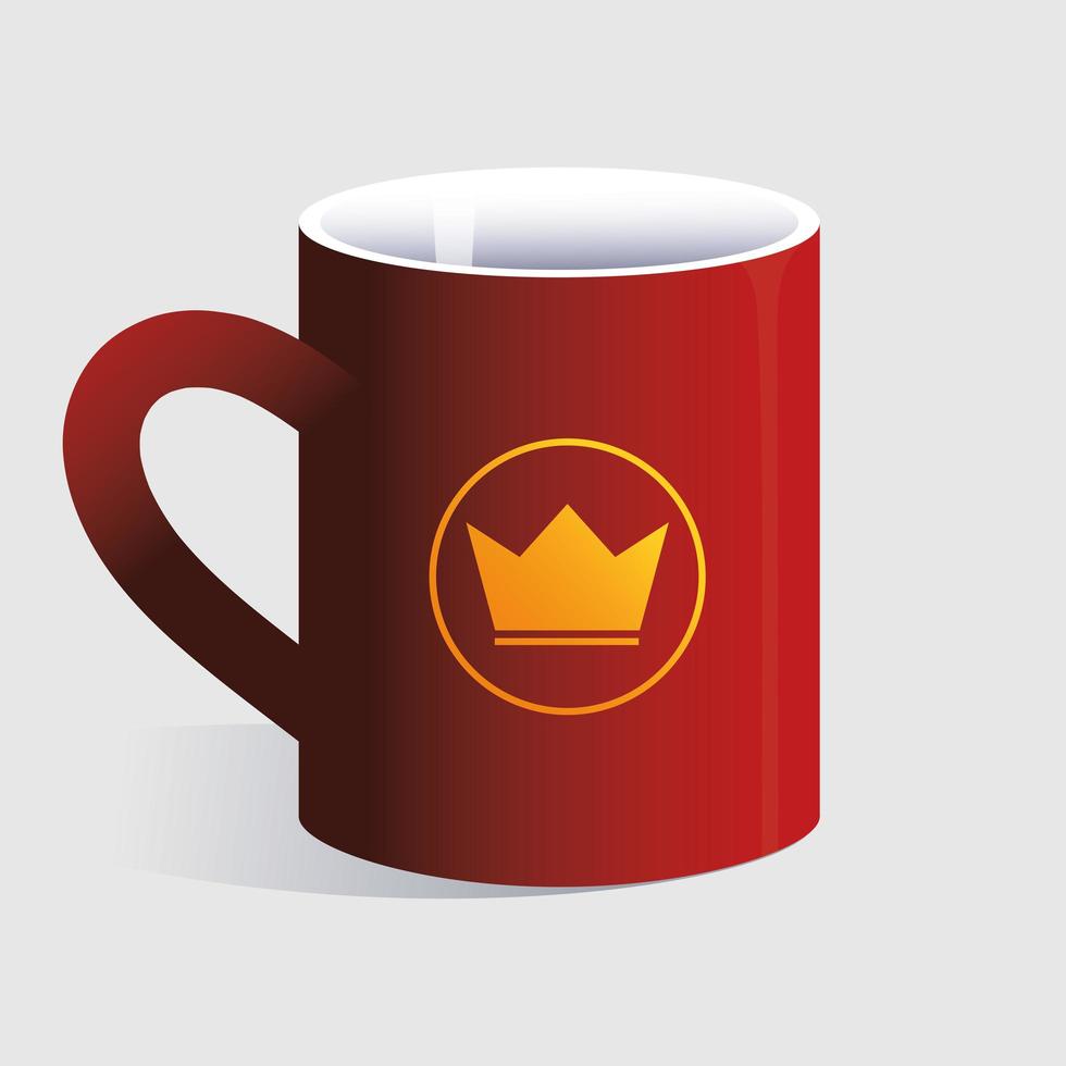 Taza personal, marca de identidad sobre fondo blanco. vector