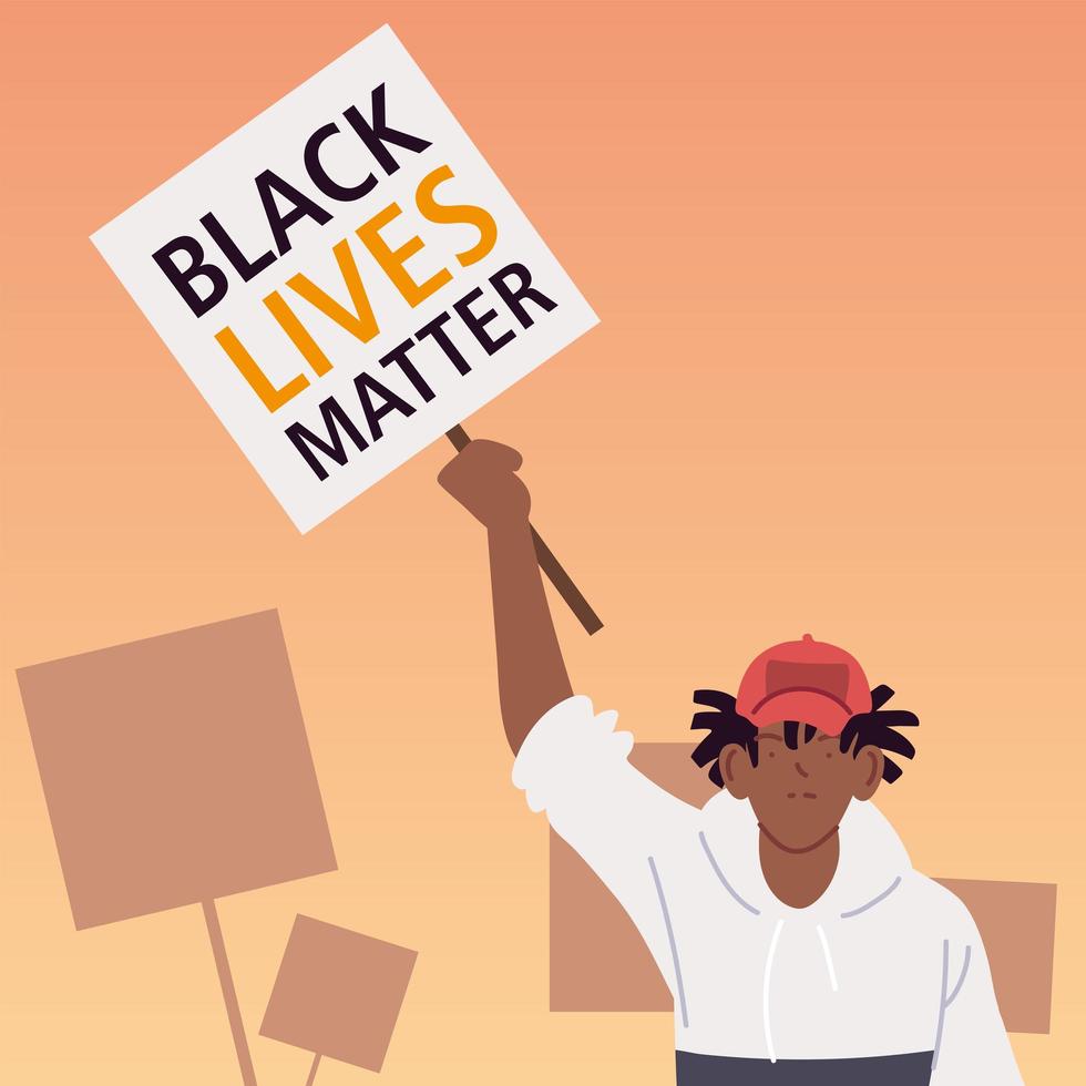 banner de vida negra con diseño de vector de dibujos animados de hombre