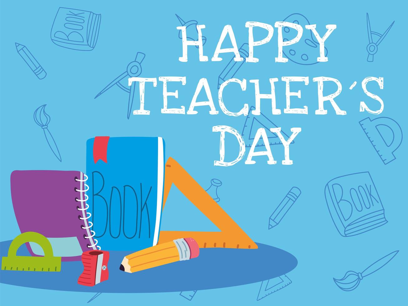 happy teachers day, poster, brochure, banner and greeting card vector