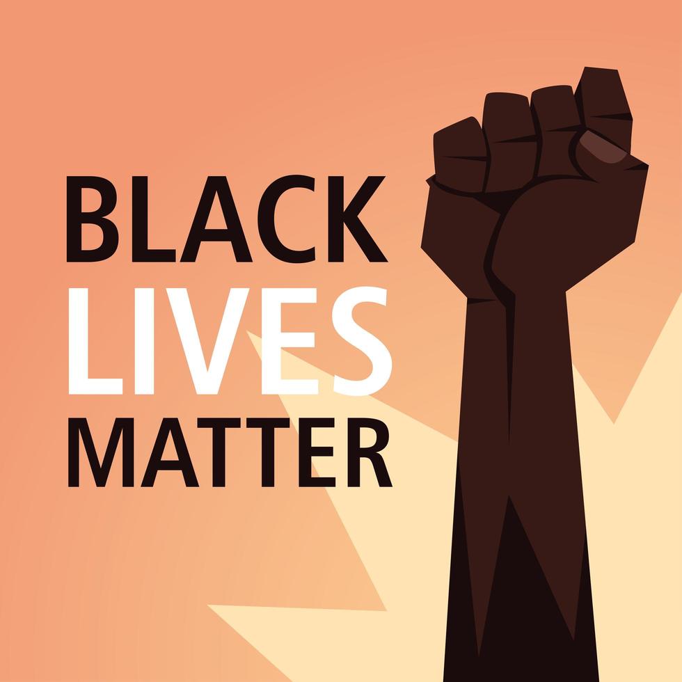 Black lives matter with fist vector design