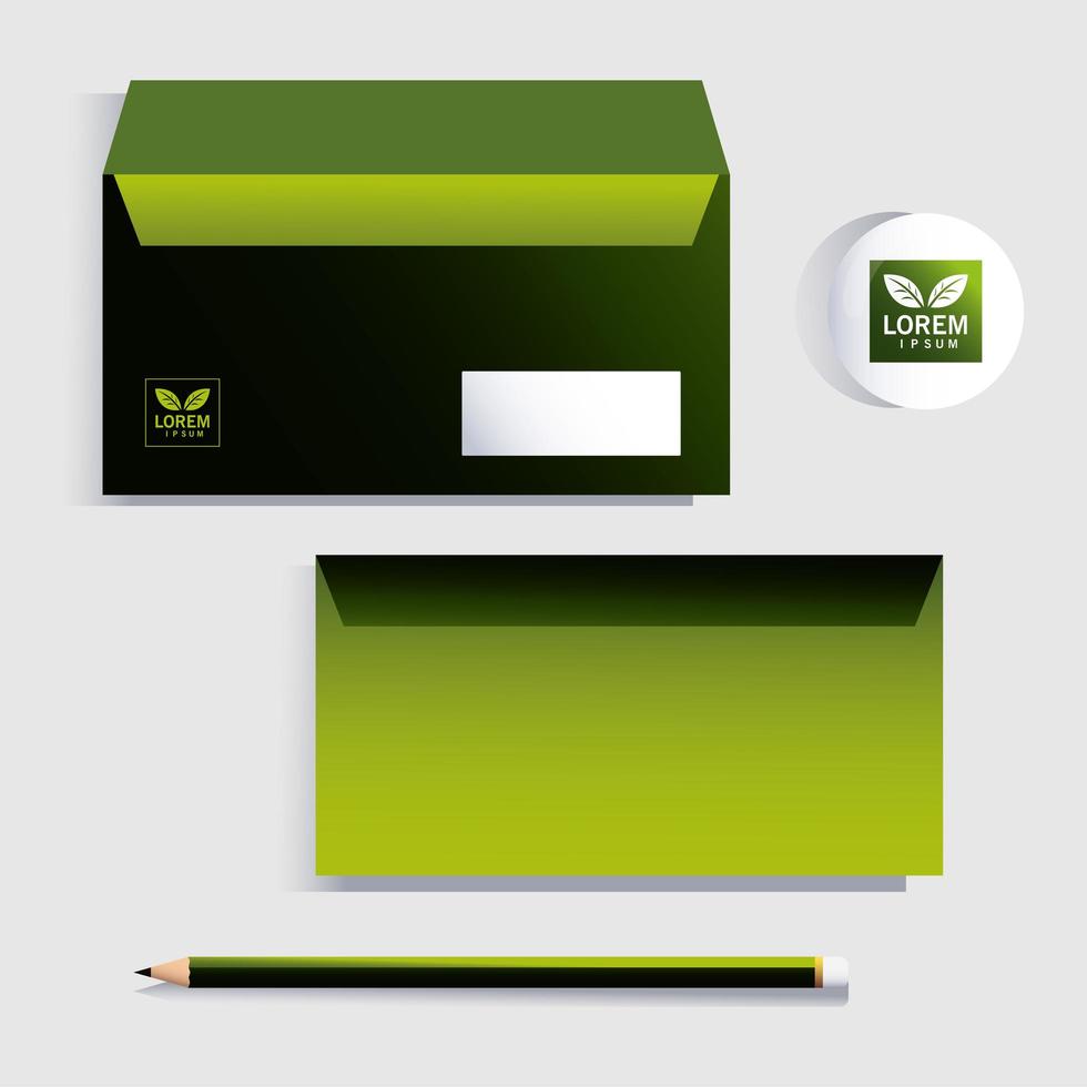 envelope, corporate identity template over white background vector