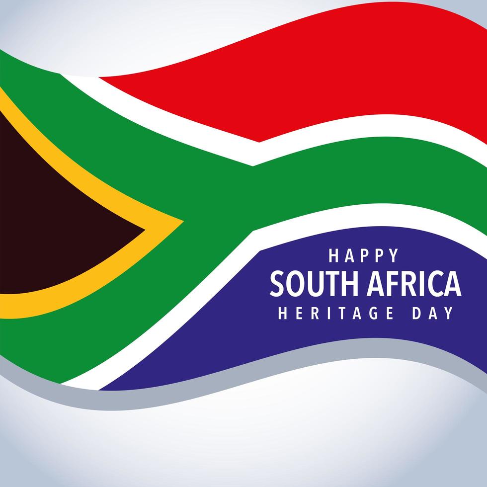 flag South Africa and happy South Africa heritage day vector