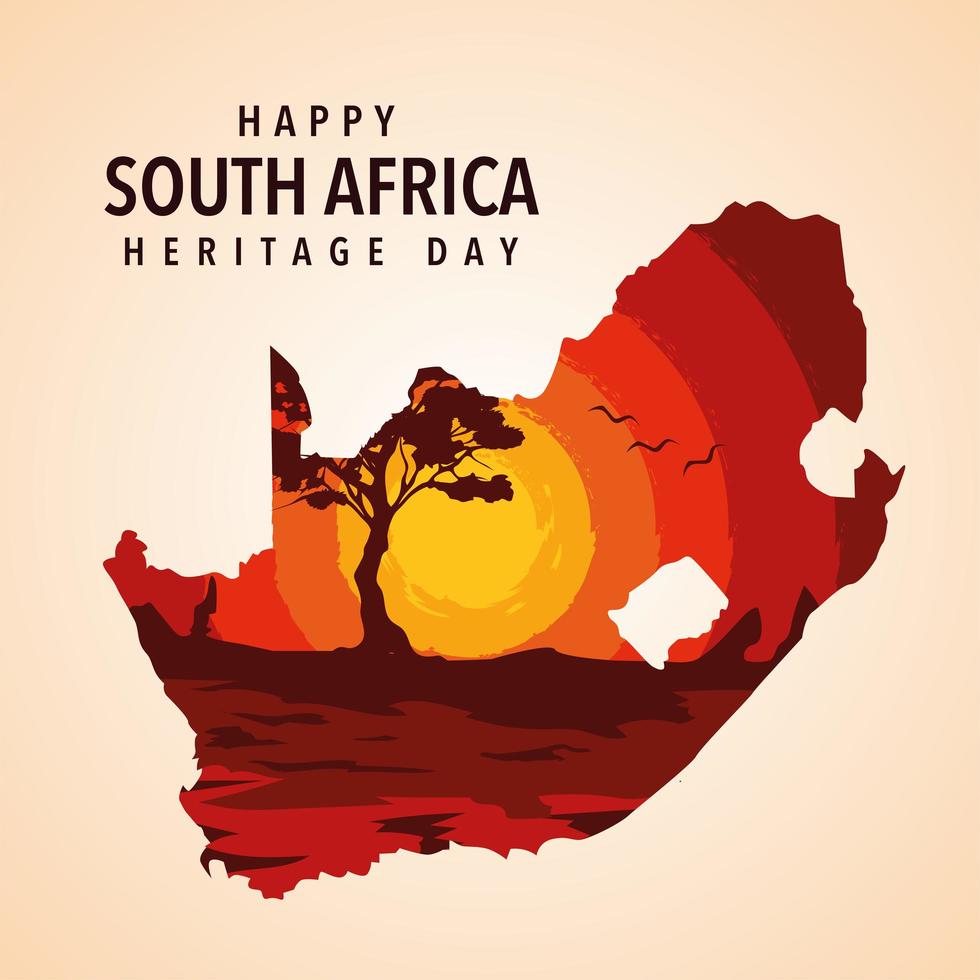 happy South Africa heritage day poster vector