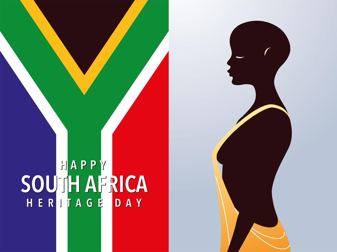 person afro with flag of South Africa vector