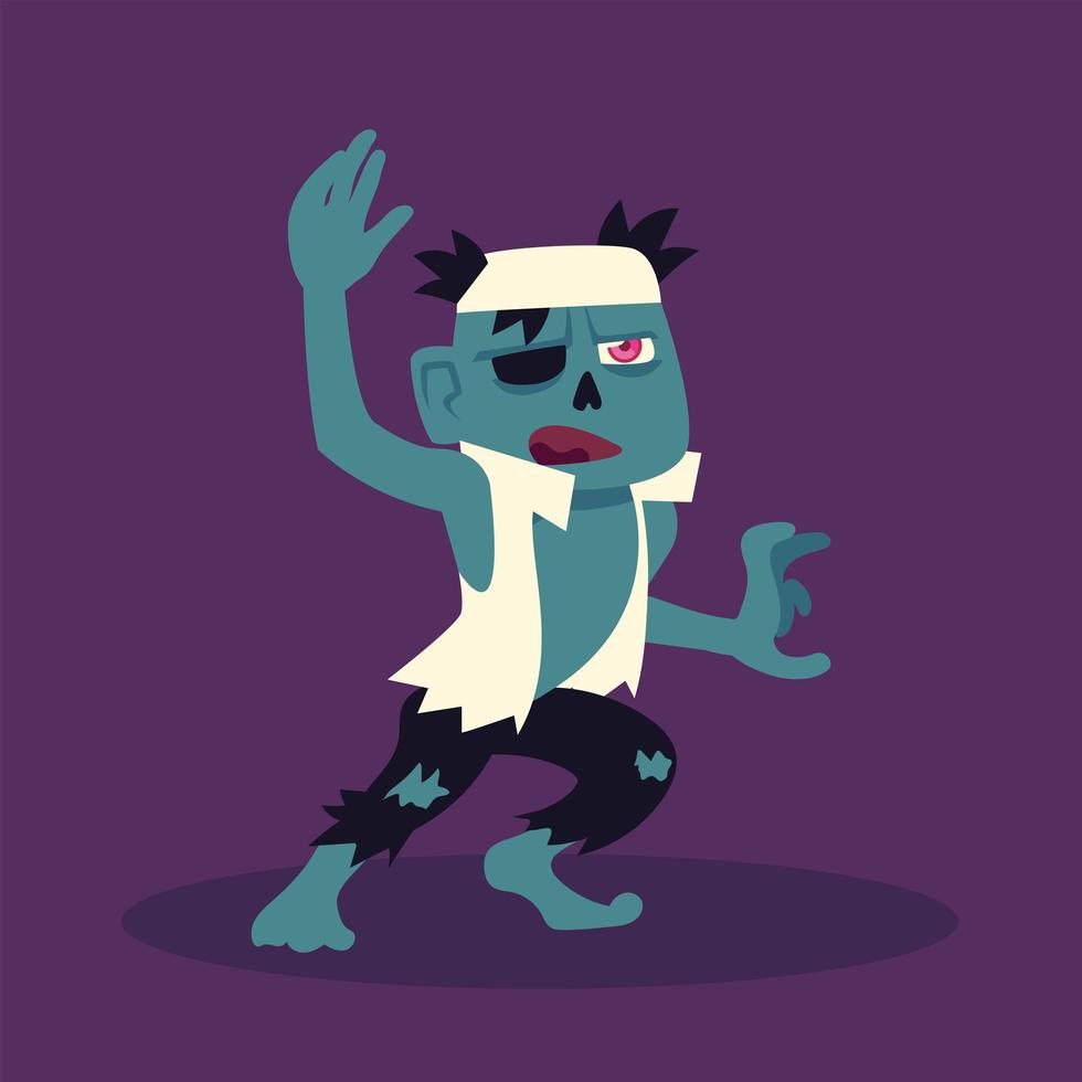 zombie character for happy halloween vector
