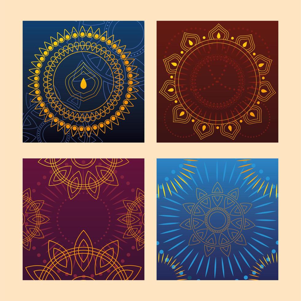 set of templates for cards, indian festival vector