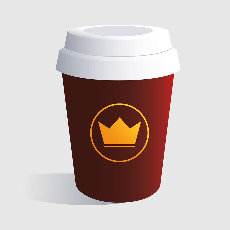 disposable coffee cup, identity brand on white background vector