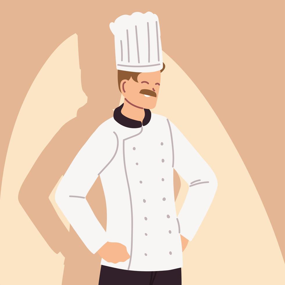 portrait of male chef in working uniform vector