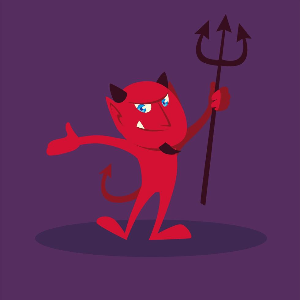 devil character for happy halloween vector
