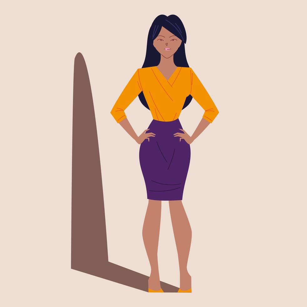 hermosa mujer de negocios, sonriente mujer de negocios vector