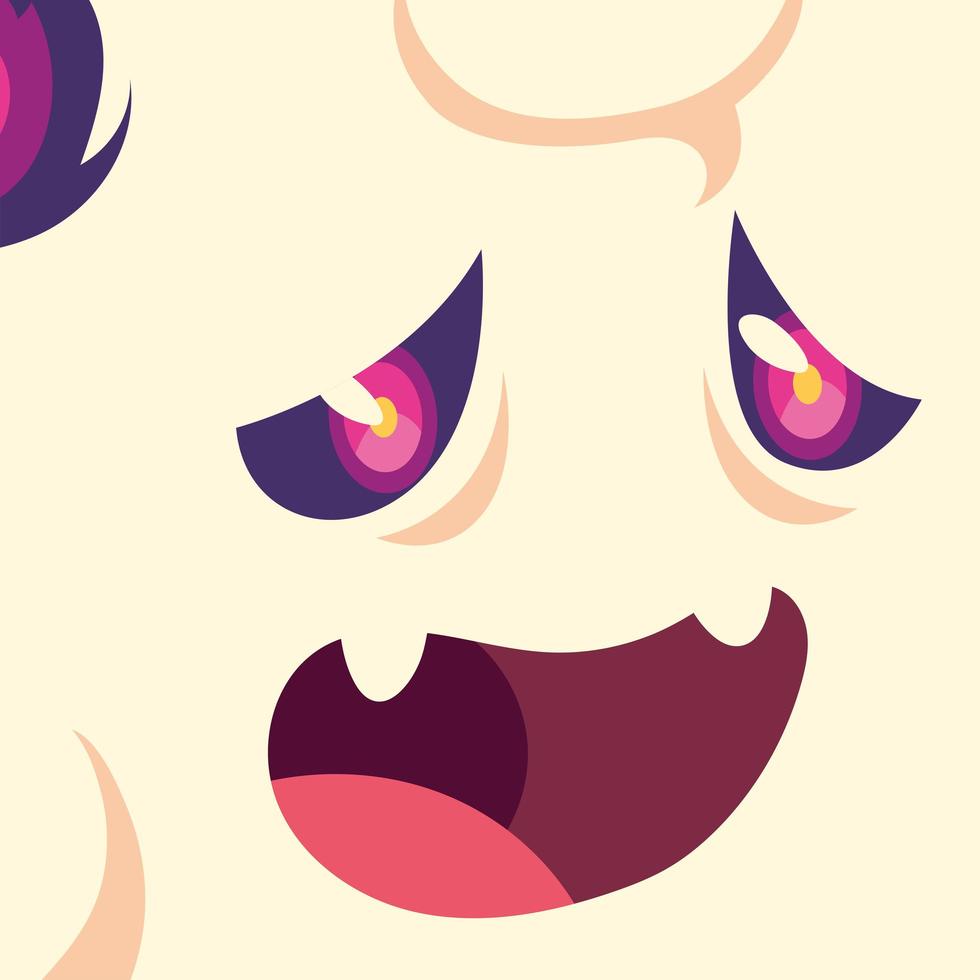 head of ghost character for happy halloween vector