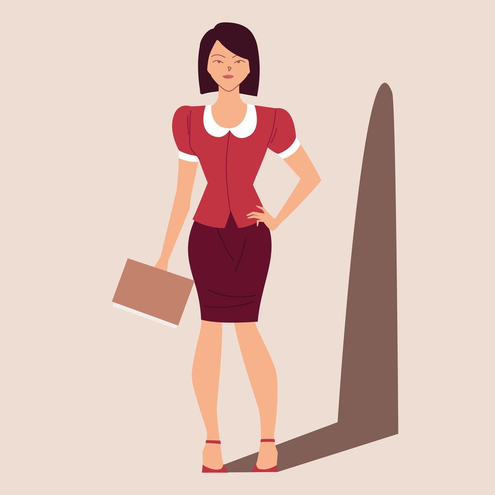 cute business woman, businesswoman with papers in hand 2683654 Vector ...