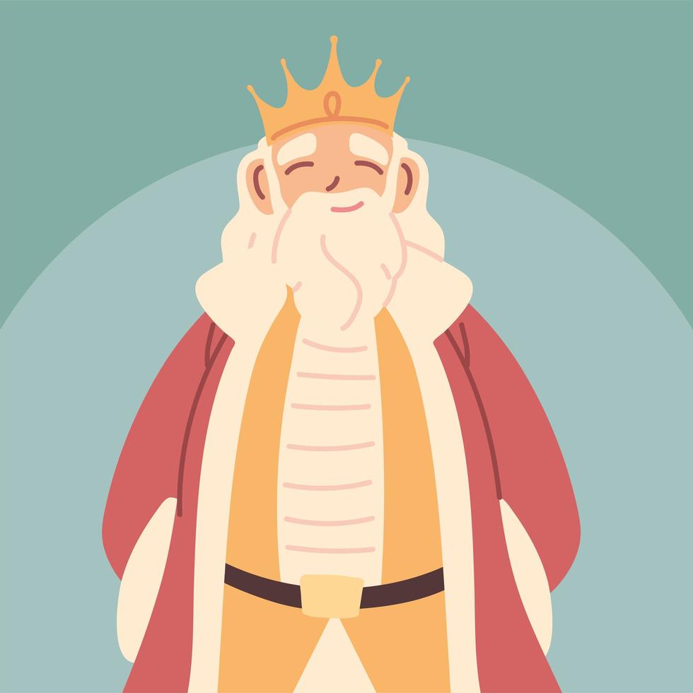 king, fat man with crown and royal robes, monarch vector