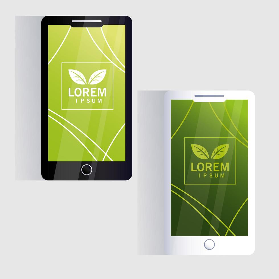 smartphone, corporate identity template on white background vector