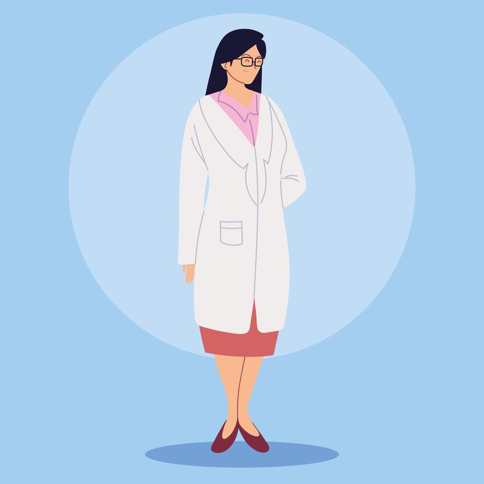 doctor female in medical gown vector