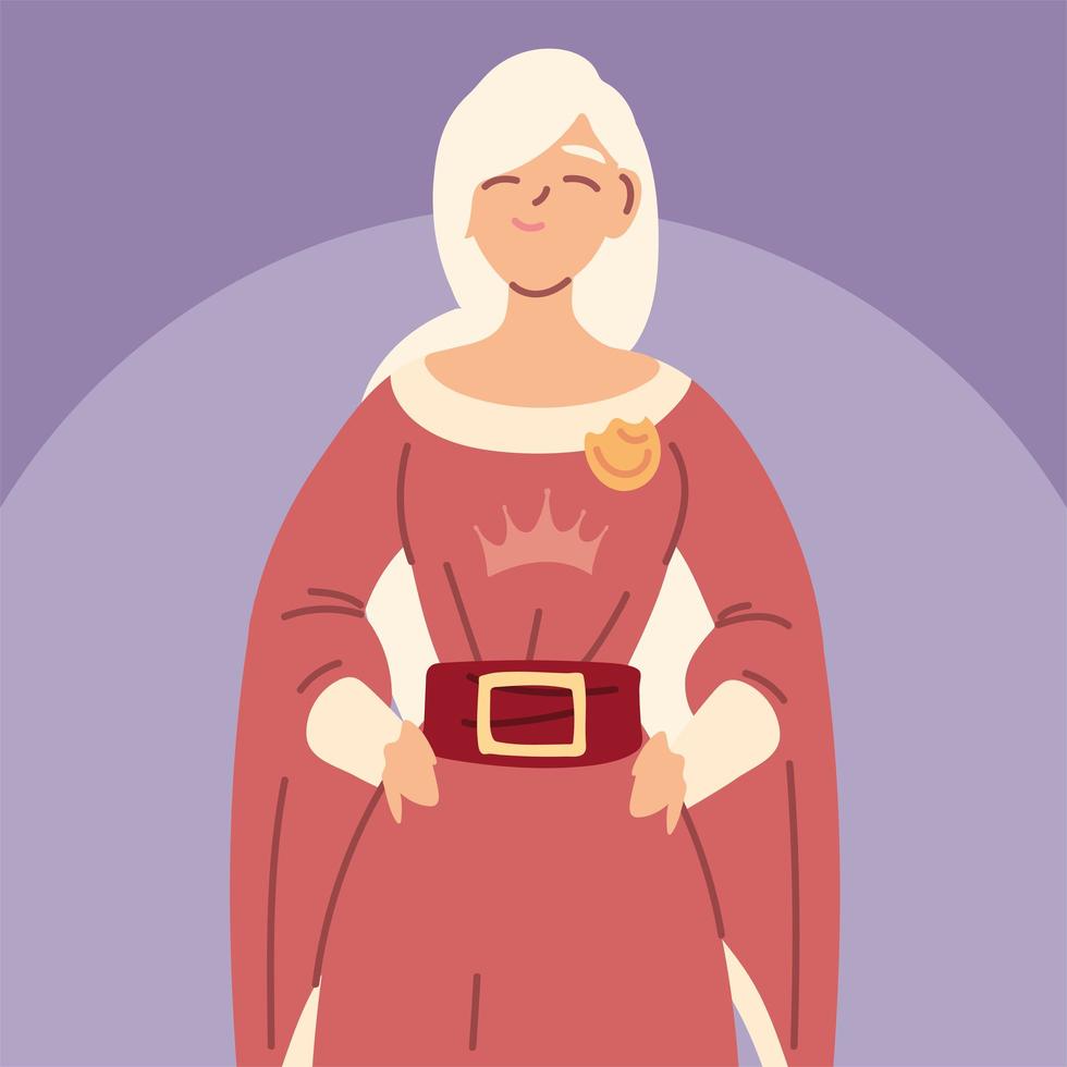 reina, mujer con ropa medieval vector