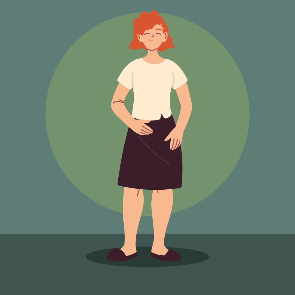 young woman wearing casual clothes vector