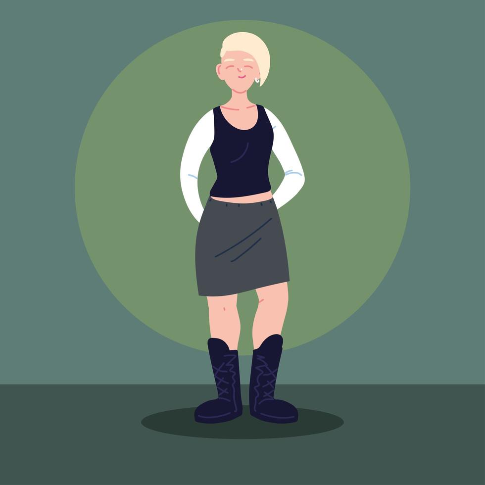 young woman wearing casual clothes vector