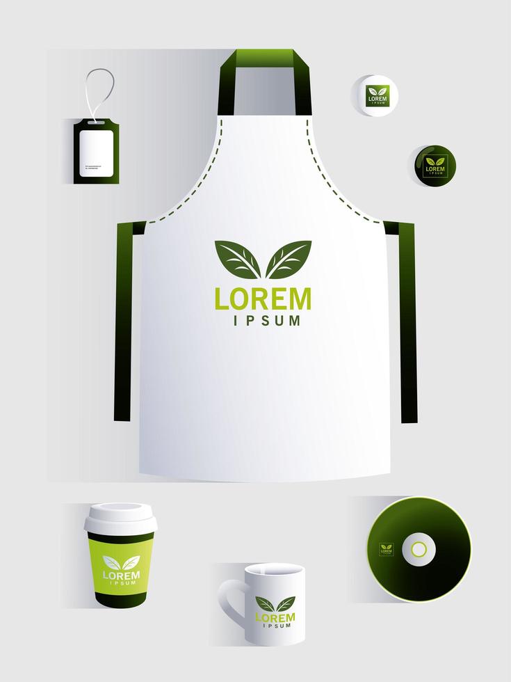 café, plantilla de identidad corporativa sobre fondo blanco vector