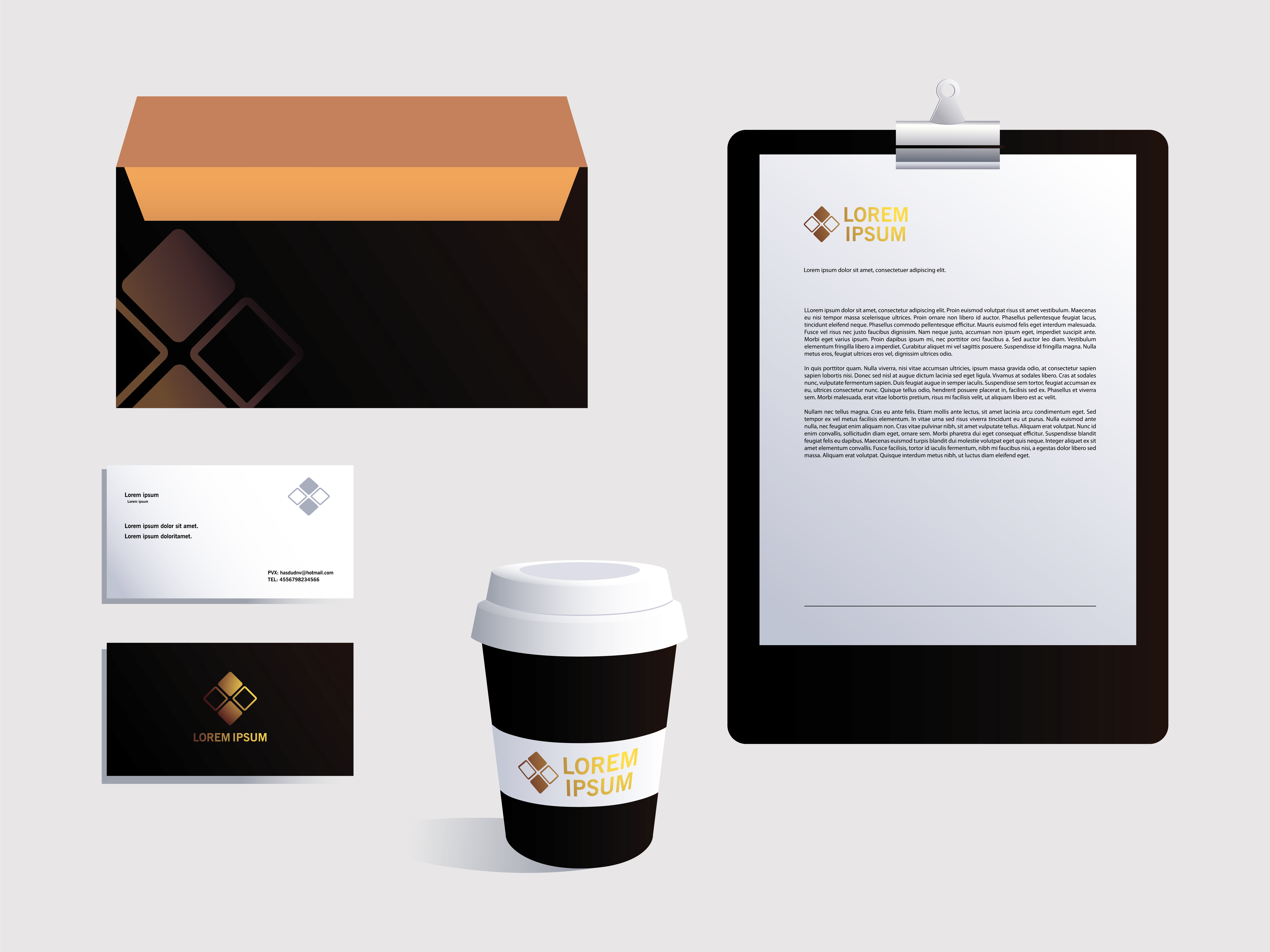Download Corporate Brand Identity Mockup Set Over White Background 2684051 Vector Art At Vecteezy