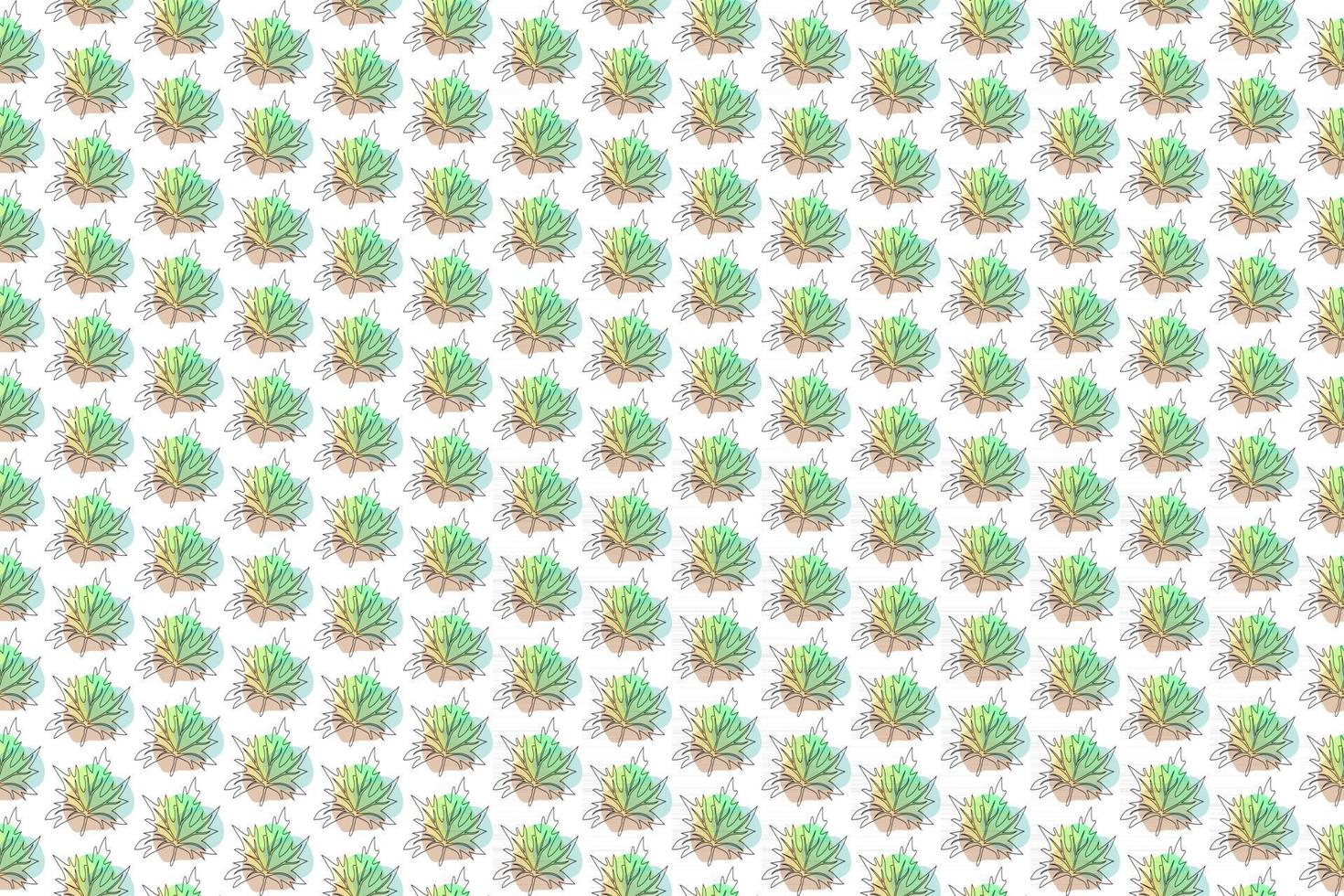 Floral seamless pattern, split-leaf Philodendron and palm leaves background, line art ink drawing vector