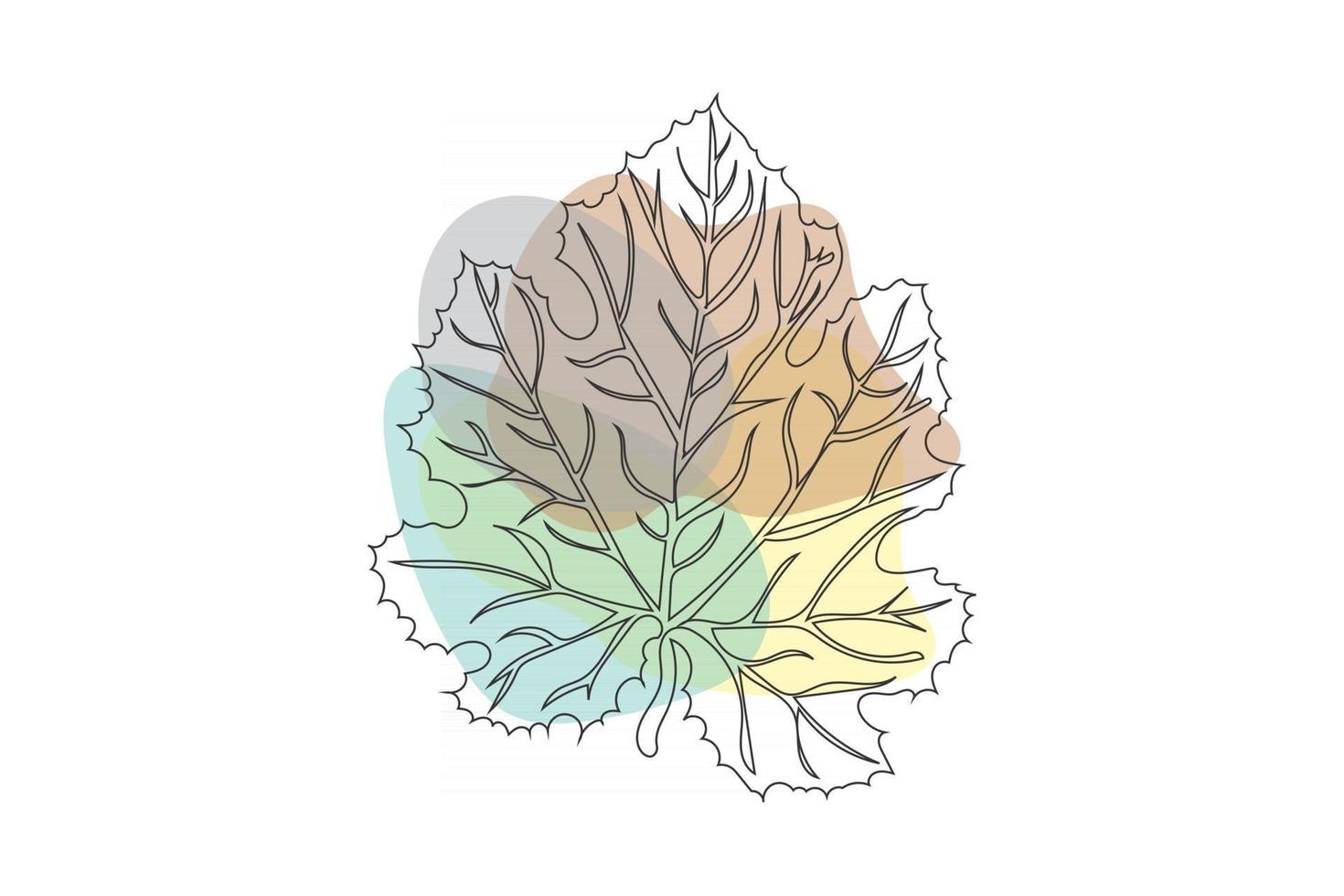 Tropical leaves and abstract exotic plan vector design elements on the white background