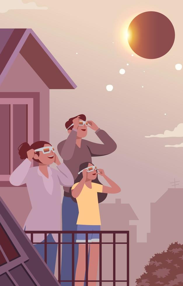 Viewing Solar Eclipse vector