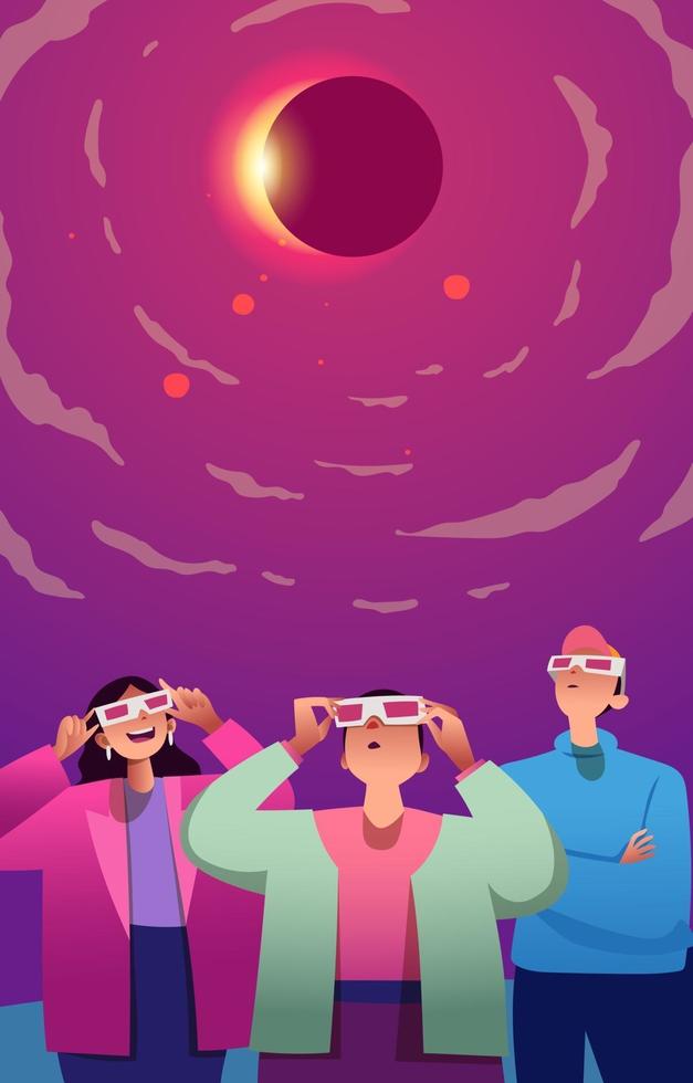 Viewing Solar Eclipse vector