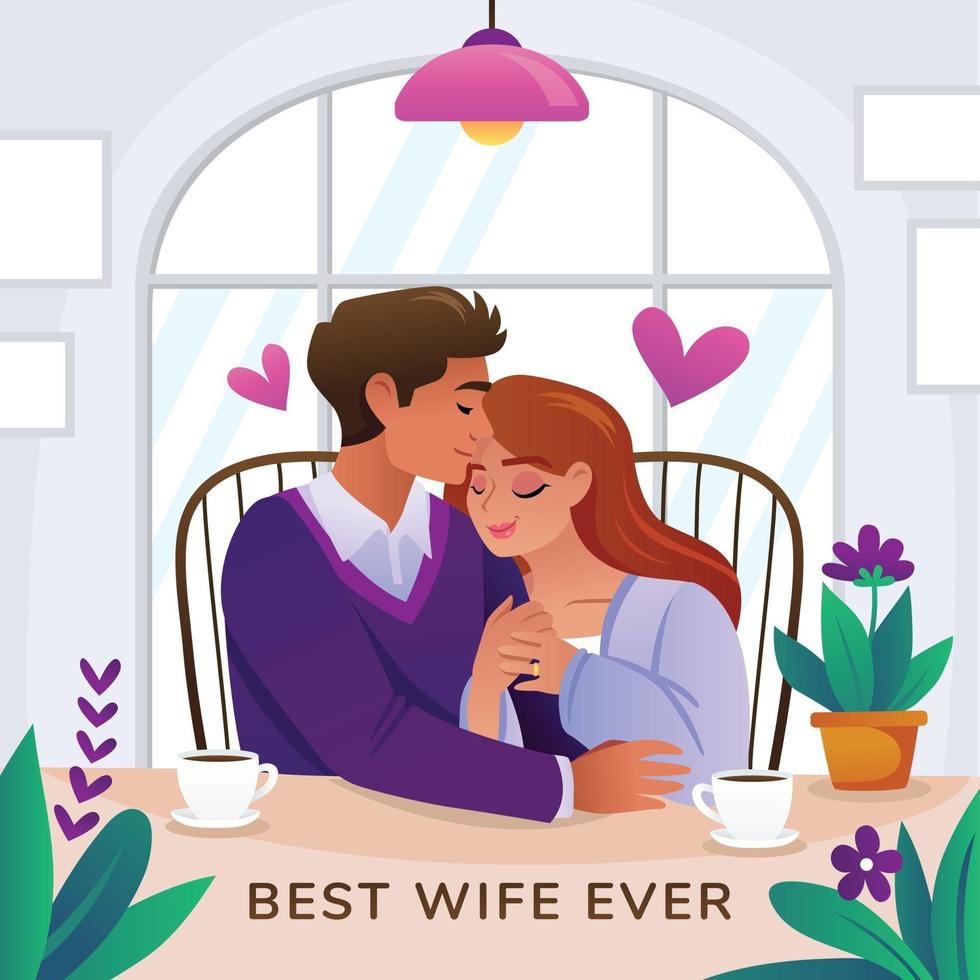 Best Wife Ever Card vector