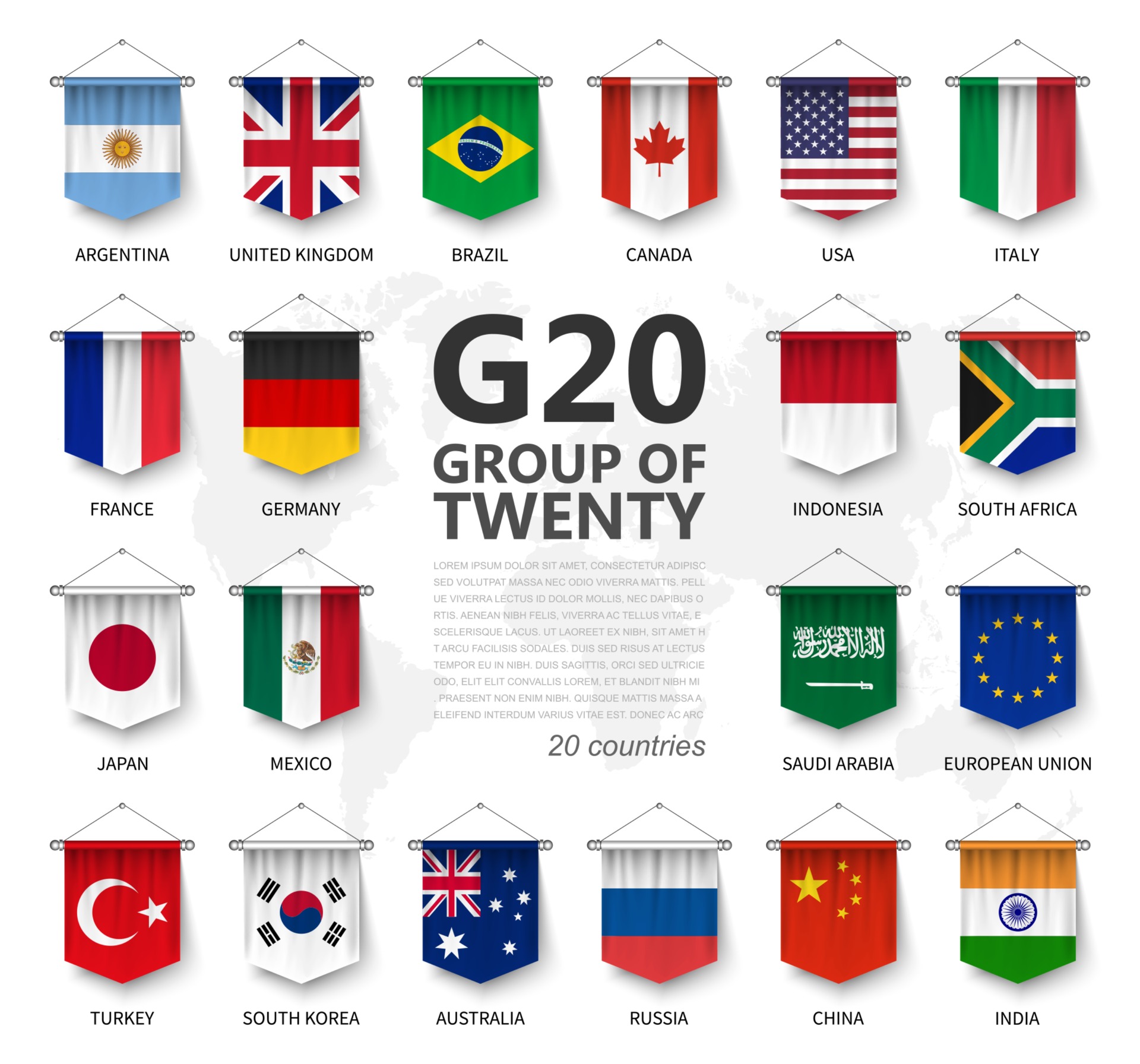 G20 Flags Vector Art, Icons, and Graphics for Free Download