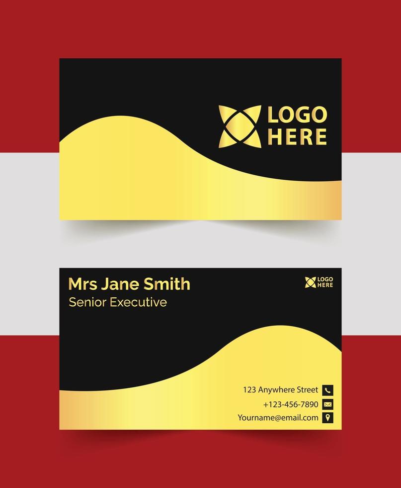 Modern golden business card template design vector