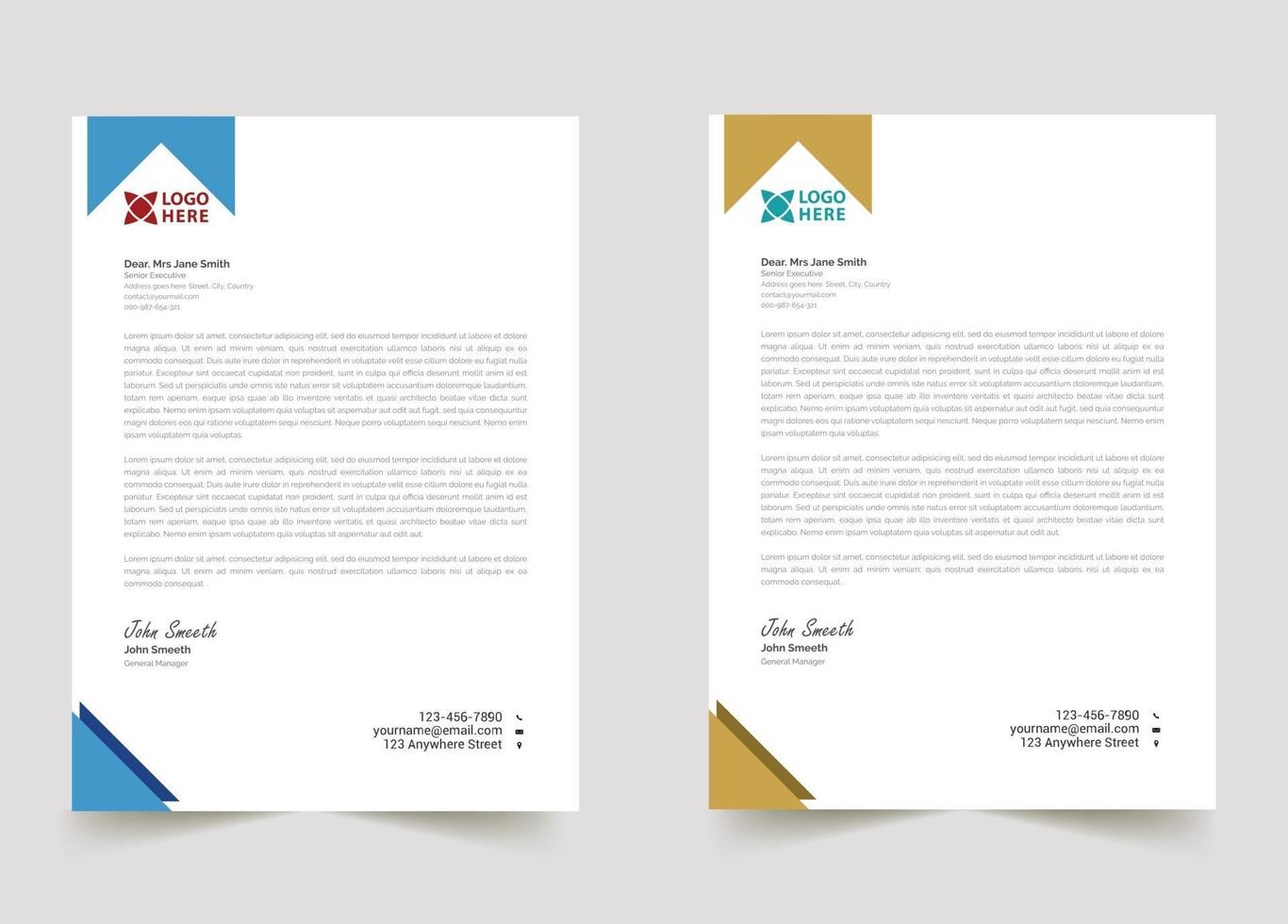 Professional creative letterhead template design for your business vector