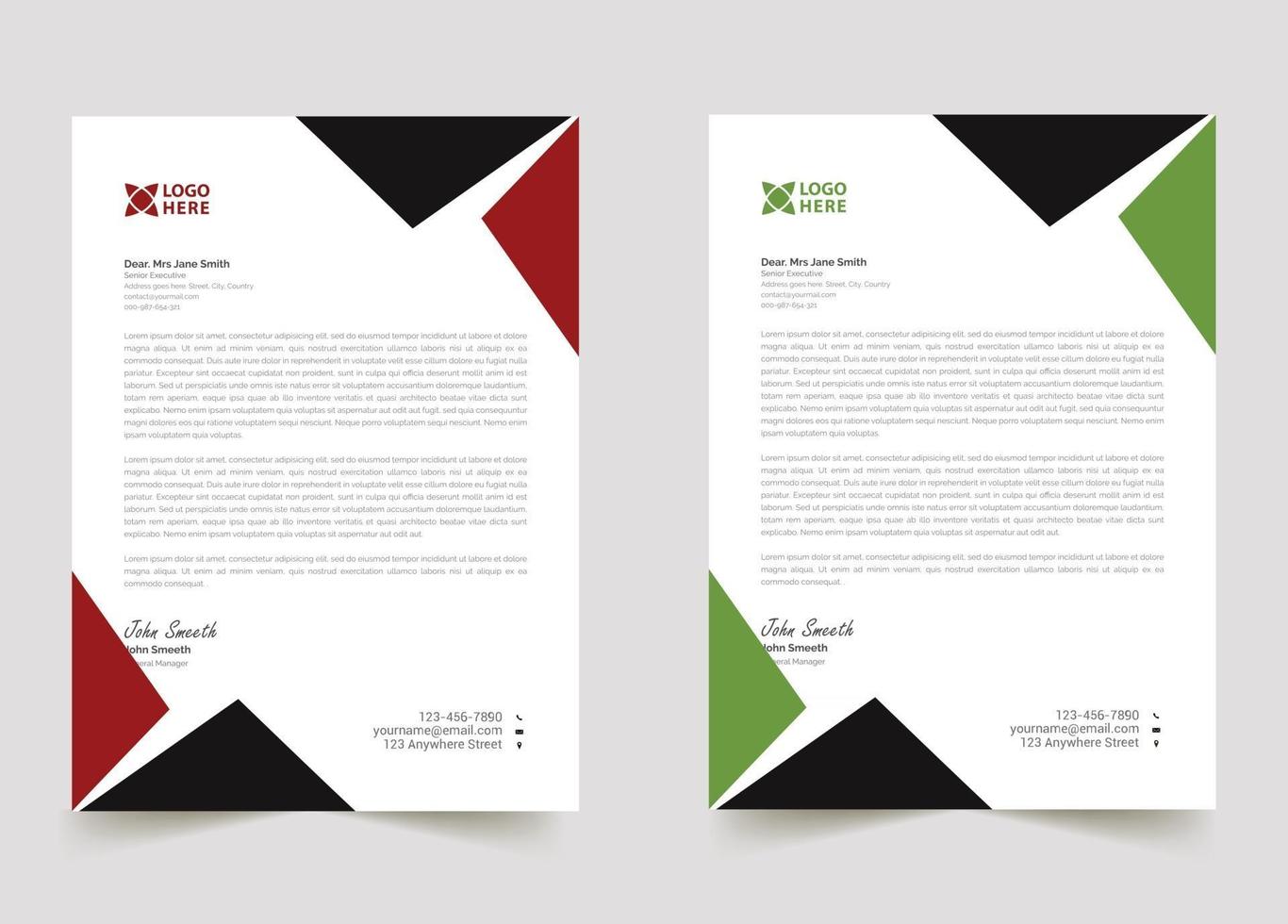 abstract sample business professional letterhead templates vector