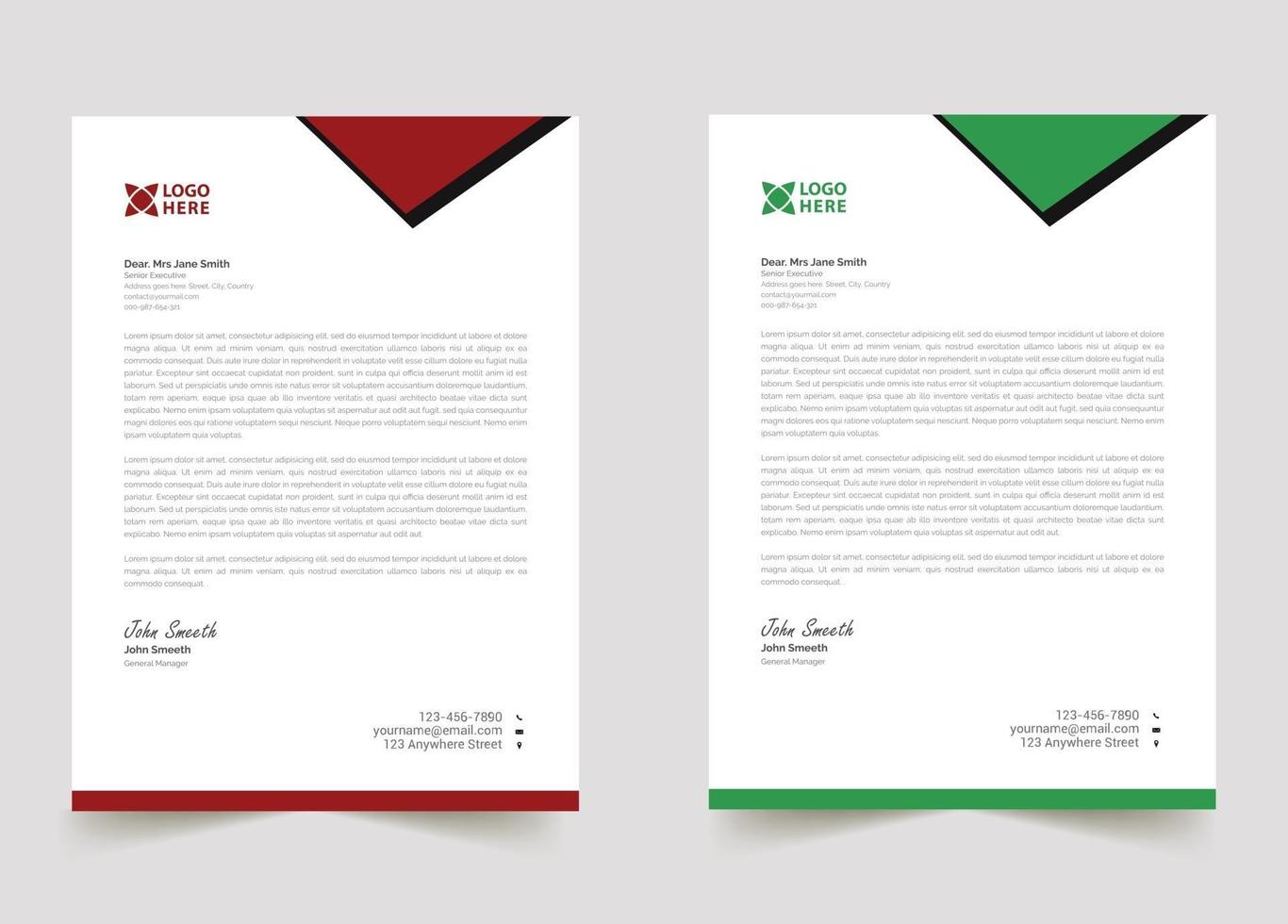 abstract sample business professional letterhead templates vector