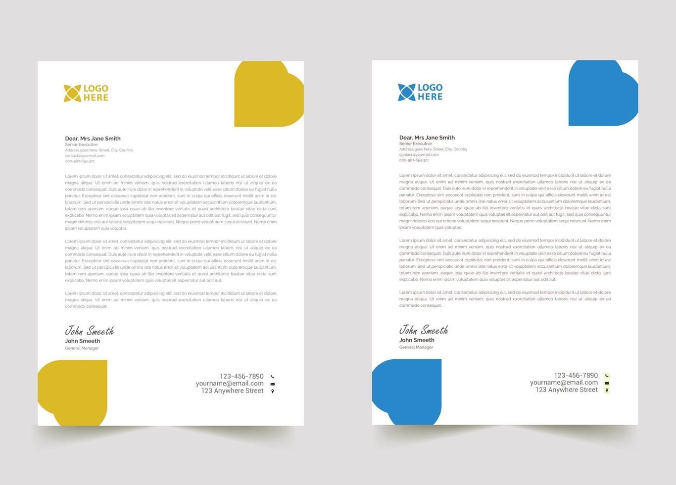 abstract sample business professional letterhead templates vector