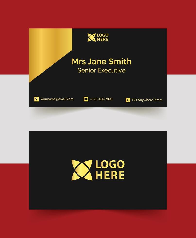 Modern golden and pink business card template design vector