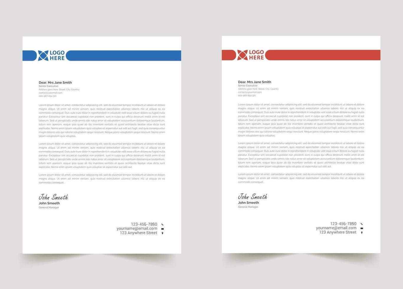 abstract sample business professional letterhead templates vector