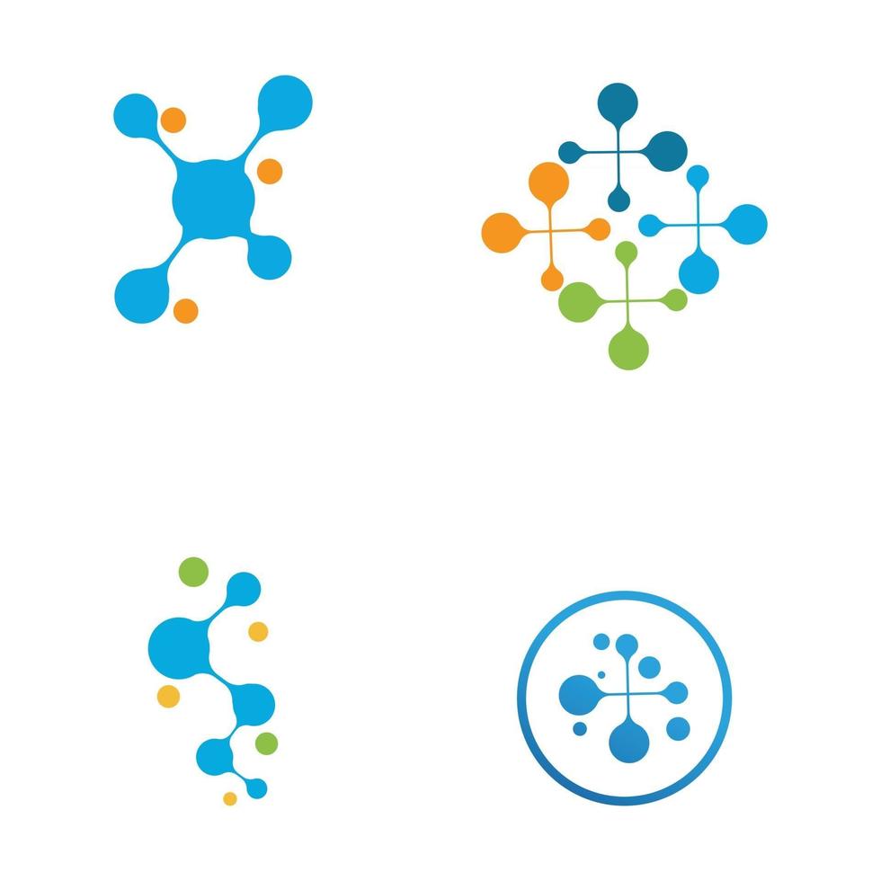 Plantilla de logotipo de símbolo de molécula, diseño de ilustraciones vectoriales vector