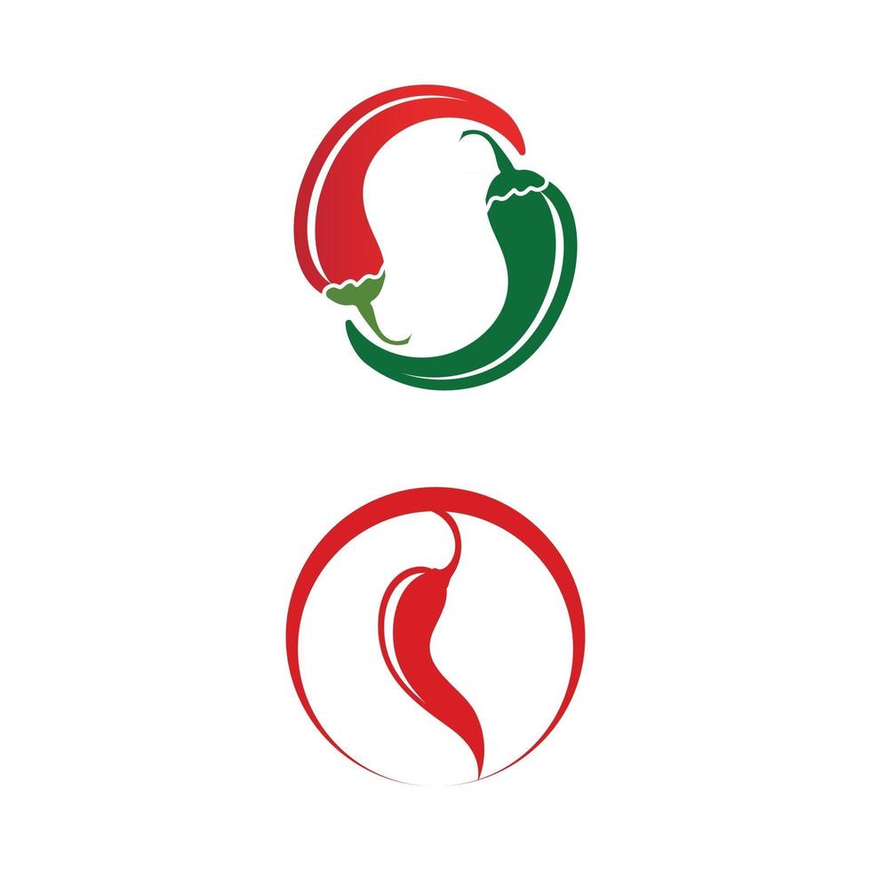 Red hot natural chili icon Template vector Illustration